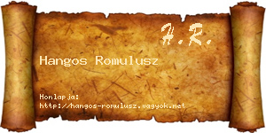 Hangos Romulusz névjegykártya